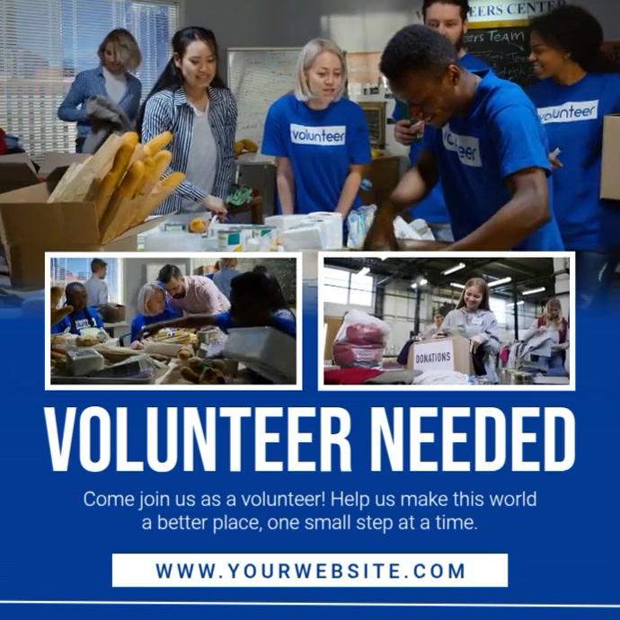 Professional Volunteer Need Instagram Post Template | PosterMyWall