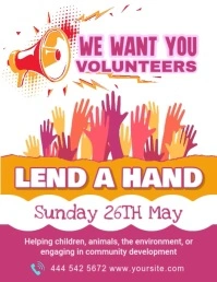 Professional Volunteers We Need You Flyer (us Letter) Volante (Carta US) template