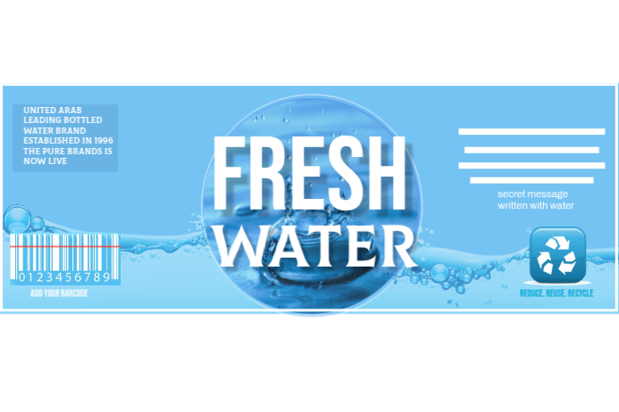 Professional Water Bottle Label Design Label Modelo | PosterMyWall