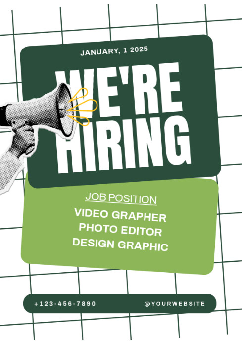 Professional We're Hiring A3 template