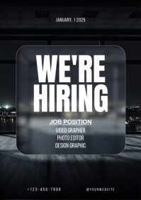 Professional We're Hiring A3 template