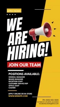Professional We're Hiring Apply Now Flyer Ins Instagram Story template