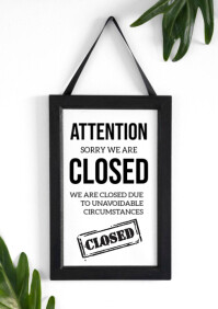 Professional We Are Closed A4 template