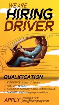 Professional We Are Hiring Driver Instagram Story template