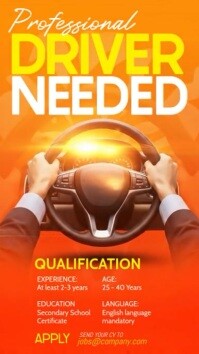 Professional We Are Hiring Driver Instagram Story template