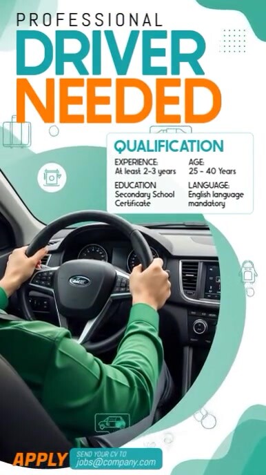 Professional We Are Hiring Driver Instagram Story Instagram-verhaal template