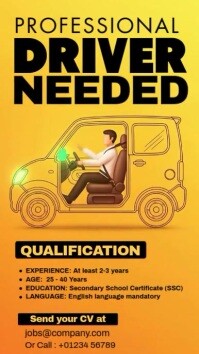 Professional We Are Hiring Driver Instagram Story template