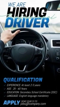 Professional We Are Hiring Driver Instagram Story template
