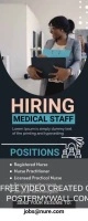 Professional We Are Hiring Nurses Template Ro Bannière rétractable 2 pouces x 5 pouces