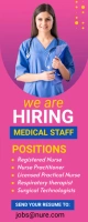 Professional We Are Hiring Nurses Template Ro Roll Up Banner 2' × 5'