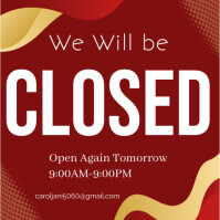 Professional We. Are. Closed  Instagram Post template
