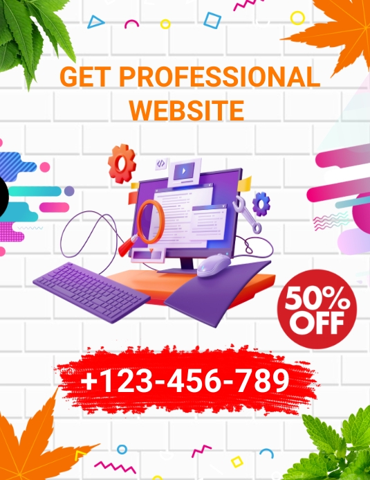 Professional website design service template Flyer (US Letter)