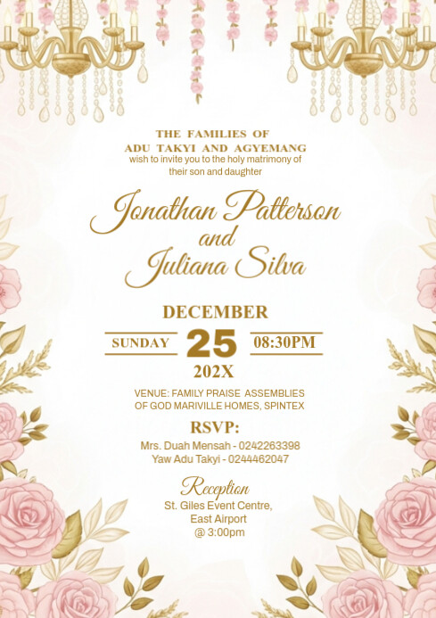 Professional Wedding Invitation A4 template