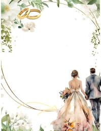 White Wedding Invitation 传单(美国信函) Template