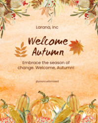 Professional Welcome Autumn Instagram Portrait template