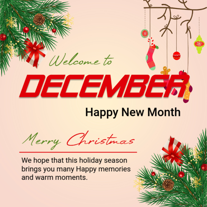 Professional Welcome To Desember & Merry Christmas Instagram Post ...