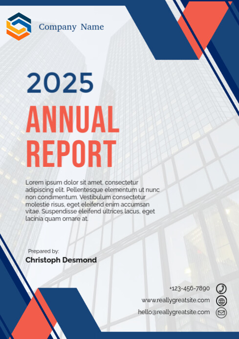 Copy of Professional White And Blue Modern Cover Annual Report A4 ...
