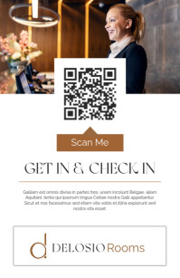 Brown Professional QR Code For Hotel Booking Poster Template | PosterMyWall