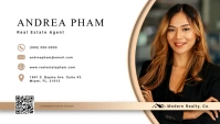 Professional White Modern & Minimal Real Estate Agent Photo Business Card template
