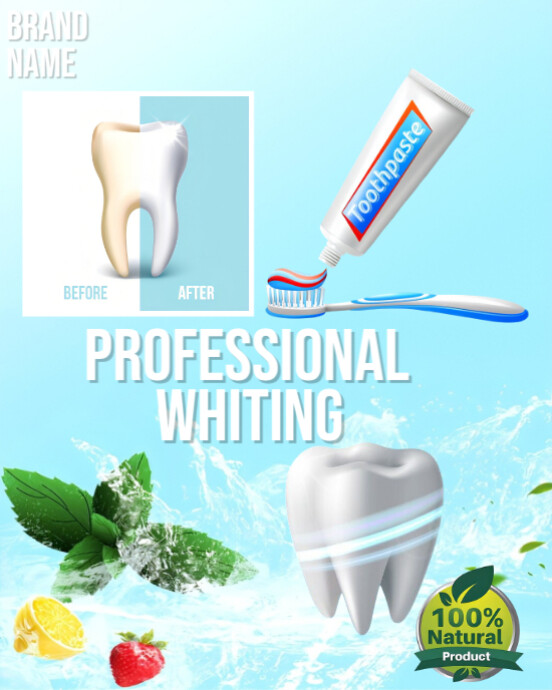 Copy of Professional whiting toothpaste flyer | PosterMyWall