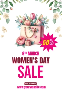 Professional Women’s Day Sale Pinterest Graphic template