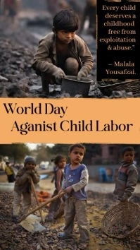 Professional World Against Child Labor Day  I Instagram Story template