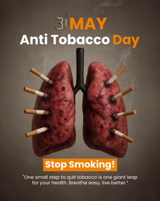Professional World Anti Tobacco Day Instagram Portrait Template