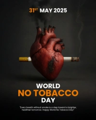 Professional World No Tobacco Day Instagram Portrait Template