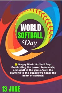 Professional World Softball Day  Pinterest Graphic template