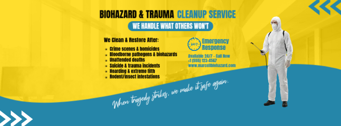 Professional Yellow Biohazard & Trauma Cleanup Service Facebook Cover ...