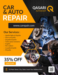 Professional Yellow White And Black Car & Auto Repair Professional Services Flyer Advertisement 2025 template