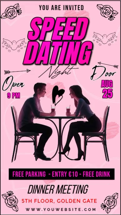 Invitations Speed Interview Professionnel Speed Dating Invitation Instagram Story Template ...