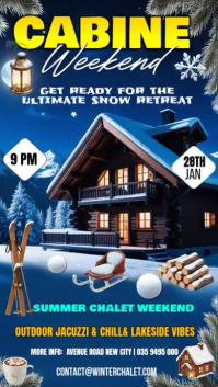Professionnel Winter Cabin Trip Invitation Instagram Story template