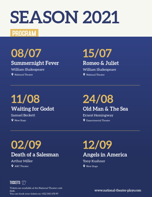 Program Events Calendar and Schedule Flyer Template | PosterMyWall