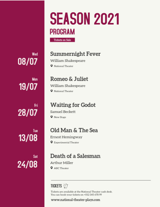 Program Events Calendar Flyer Template | PosterMyWall