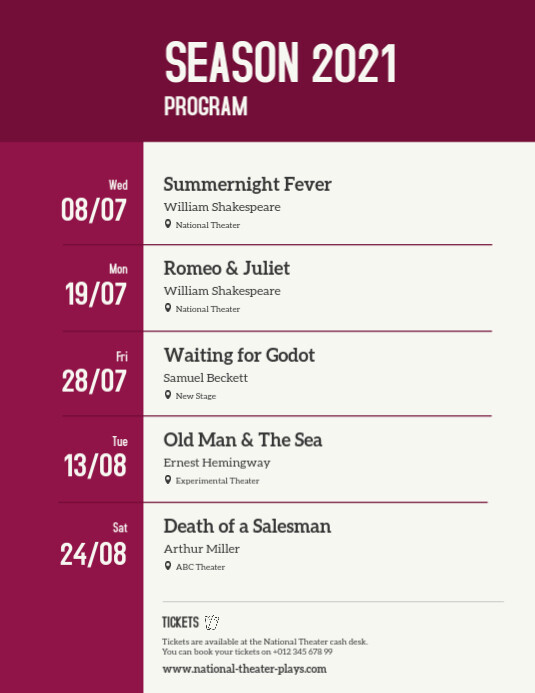 Program Events Tem Acara Kalender Acara Templat | PosterMyWall