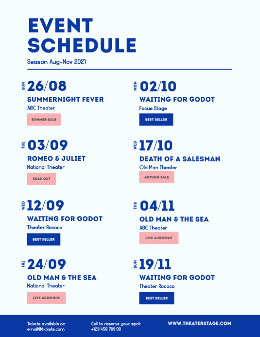 Program Events Calendar Flyer Template | PosterMyWall