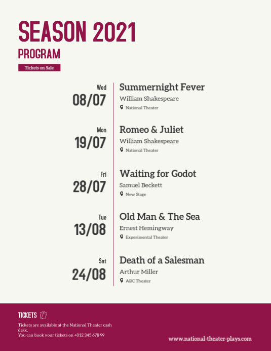 Program Chart Flyer Program Events Calendar Flyer Template | PosterMyWall