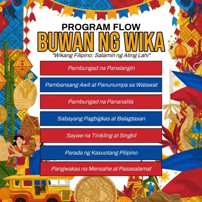 Program Flow Buwan Ng Wika Template | PosterMyWall