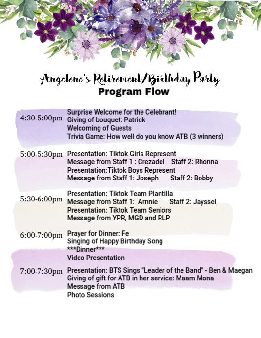 program flow sheet Template | PosterMyWall