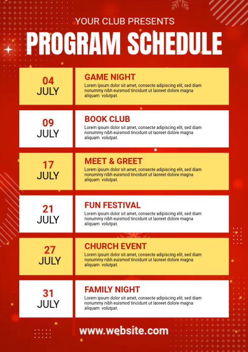 Copy of Program Schedule Template | PosterMyWall