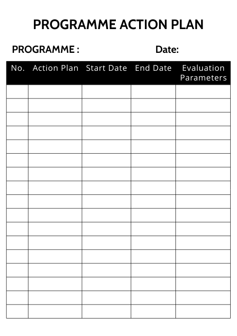 Programme Action Plan Form Template | PosterMyWall