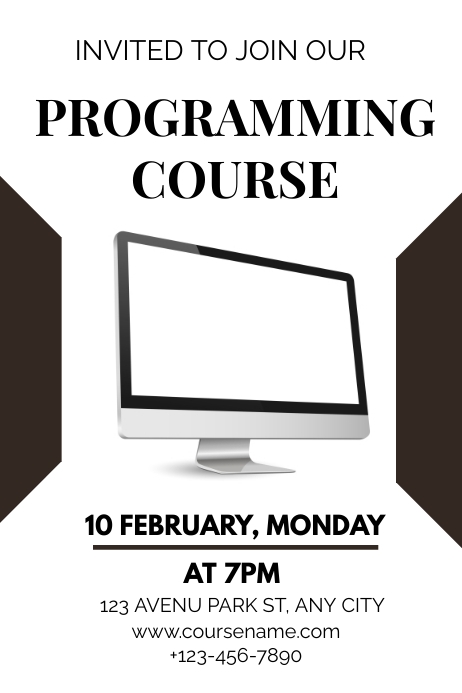 Programming Course Ad with Computer Template | PosterMyWall