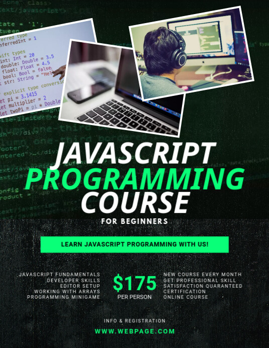 Programming course Lessons Flyer Template | PosterMyWall