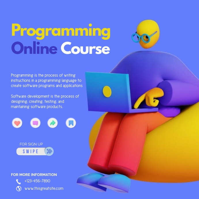 Plantilla de Programming Online Course Template | PosterMyWall