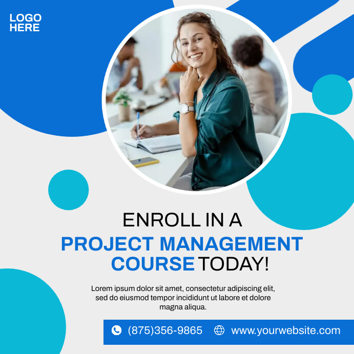 Project Management Course Template | PosterMyWall