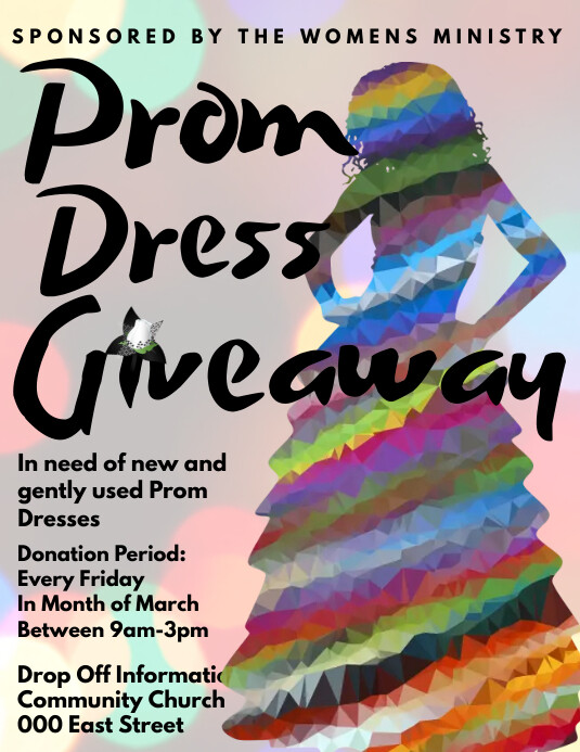 Prom dress drive giveaway fundraiser Template PosterMyWall