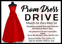 Prom dress drive giveaway sorority fundraiser Postcard template