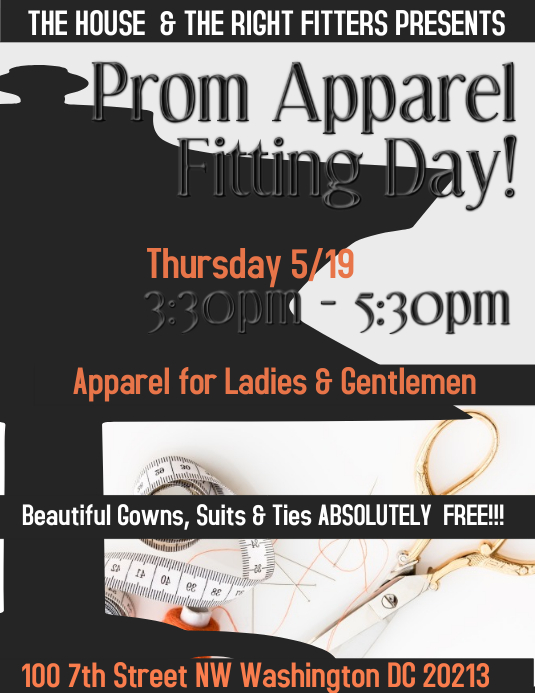 prom dress giveaway flyer Prom Apparel Fitting Flyers Template