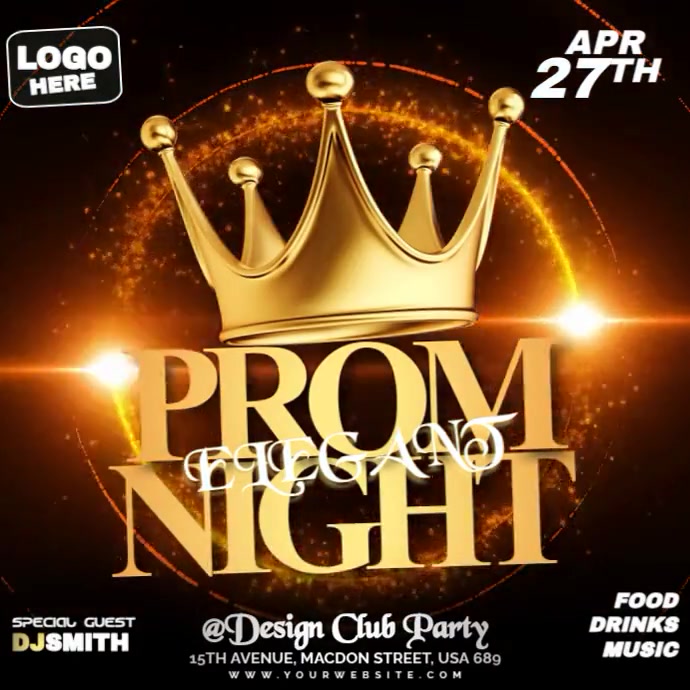 Prom Date Design Prom Elegant Night Template | PosterMyWall